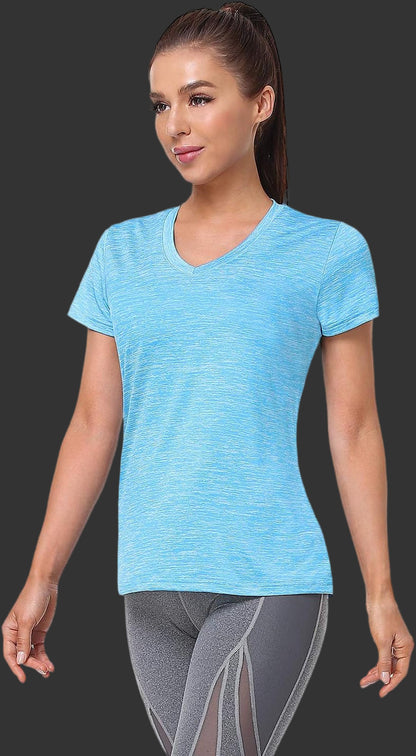 5-Pack Women'S Short Sleeve Dry Fit T-Shirt Moisture Wicking Athletic V-Neck Tee