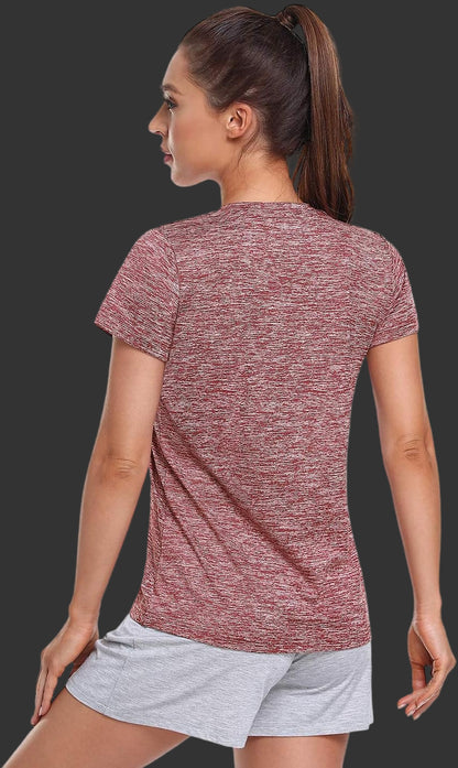 5-Pack Women'S Short Sleeve Dry Fit T-Shirt Moisture Wicking Athletic V-Neck Tee