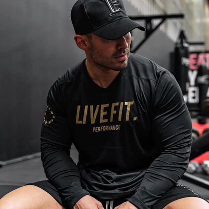 Men's Muscle Fit Long Sleeve Dry-Fit T-Shirt - LIVE FIT