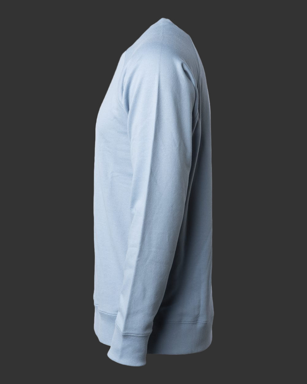 Light blue workout sweatshirt on a gray background