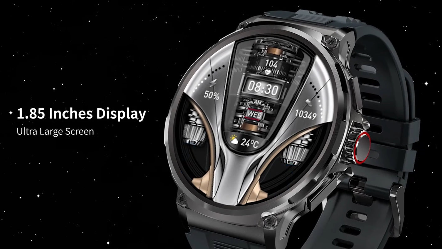 Smartwatch with a large display on a black background