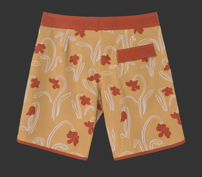 Men's Athletic Swim Wear Back of Pants with gray background