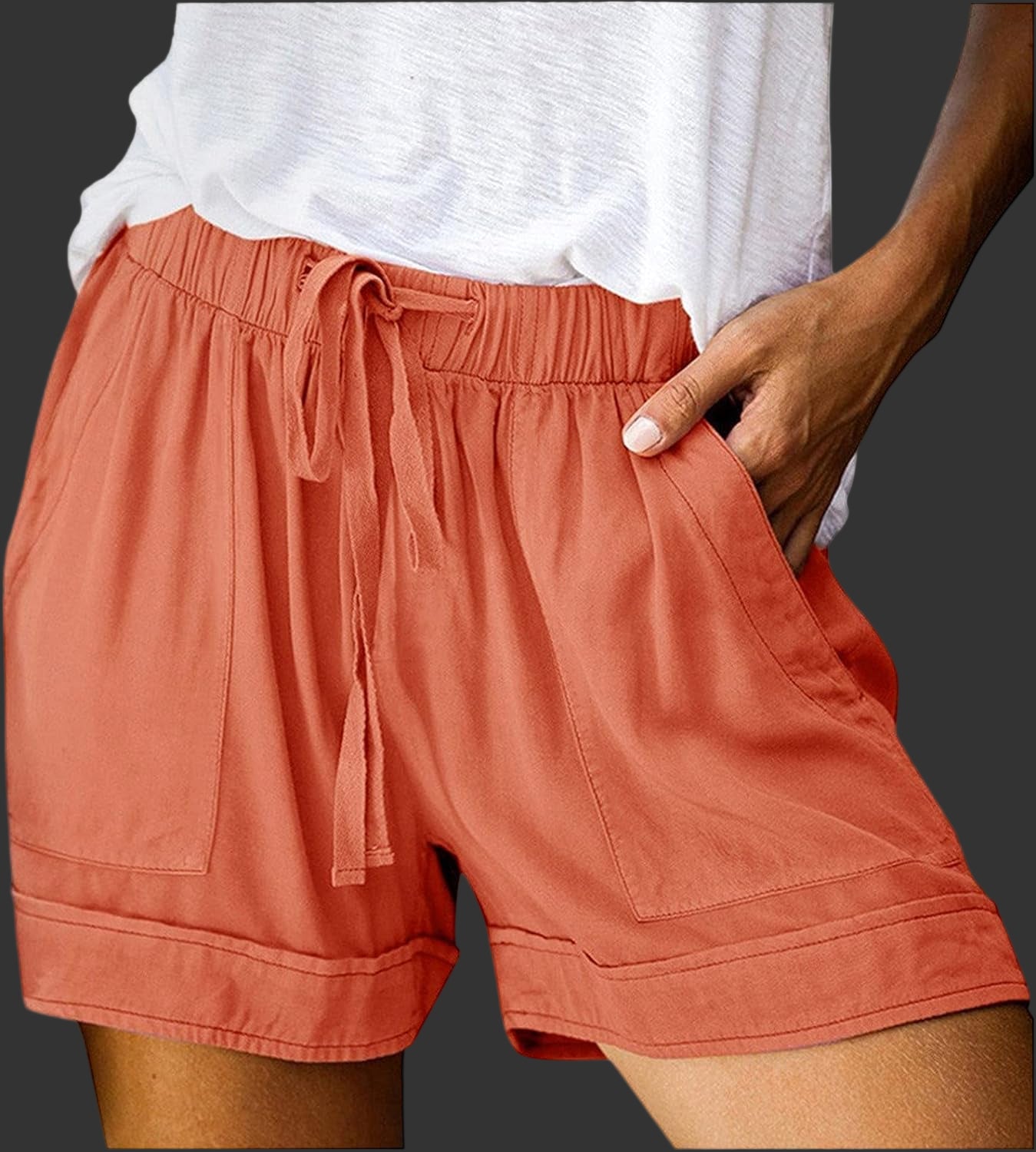 pink Work Out Shorts for Women with draw string