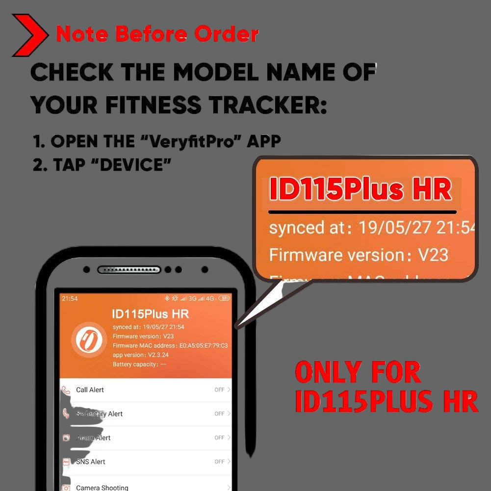 Veryfitpro Id115Plus HR Replacement Bands for Veryfit Pro Id115Plus HR Fitness Tracker Smart Watch